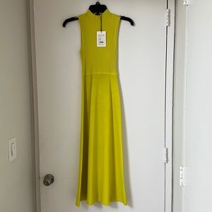 Theory Compact rib DR dress in petite small in lime green